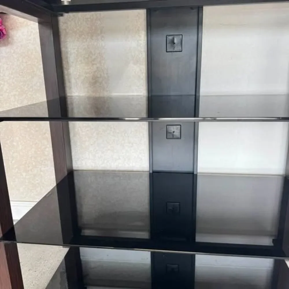 Tv stand 4-Tier Glass and Wood Audio Media Rack